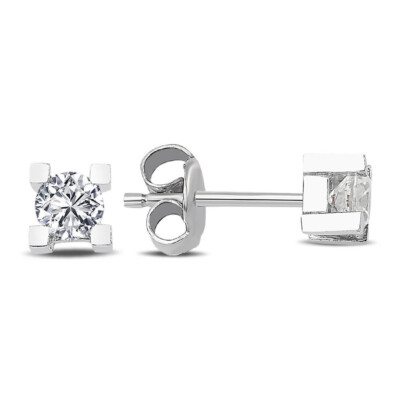 0,40 Carat Diamant Solitär Ohrringe 585`er Weißgold