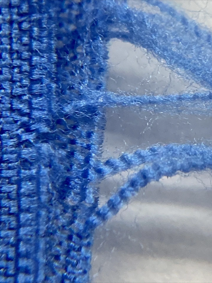 Vintage Blue Tight Plain Weave Woven Fabric 1-1/2 Yards By 63” Wide - Image 3 of 4