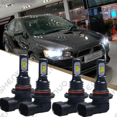 6000K Front LED Headlight Bulbs For Mitsubishi Lancer 2008-2017 High & Low Beam