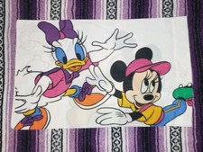 Vintage Disney Double Sided Pillowcase Standard Mickey Minnie Donald Daisy USA