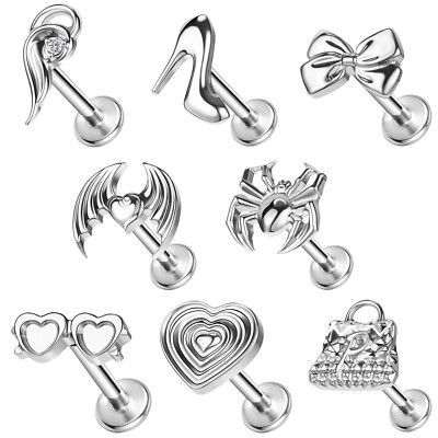 Pc Titanium Steel Labret Lip Piercing 16G Helix Conch Tragus Piercing  Jewelry