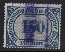 Germany Inflation 150 Mark Revenue Stamp Used - S25823