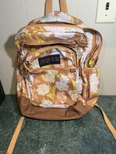 Jansport COOL STUDENT backpack tan floral See photos and READ