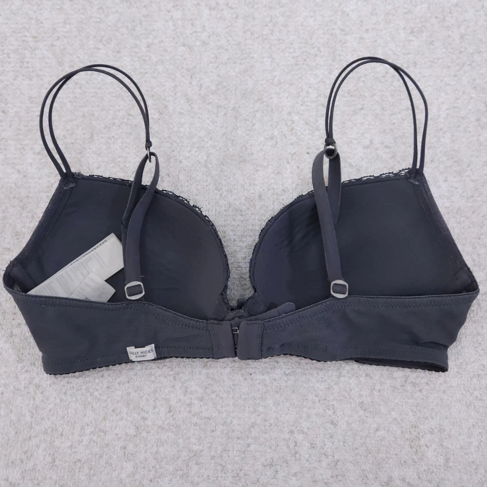 Sexy Sujetador GILLY HICKS Super Push Em Up 34C Gris Floral Encaje Con Aros Foto 2 de 4