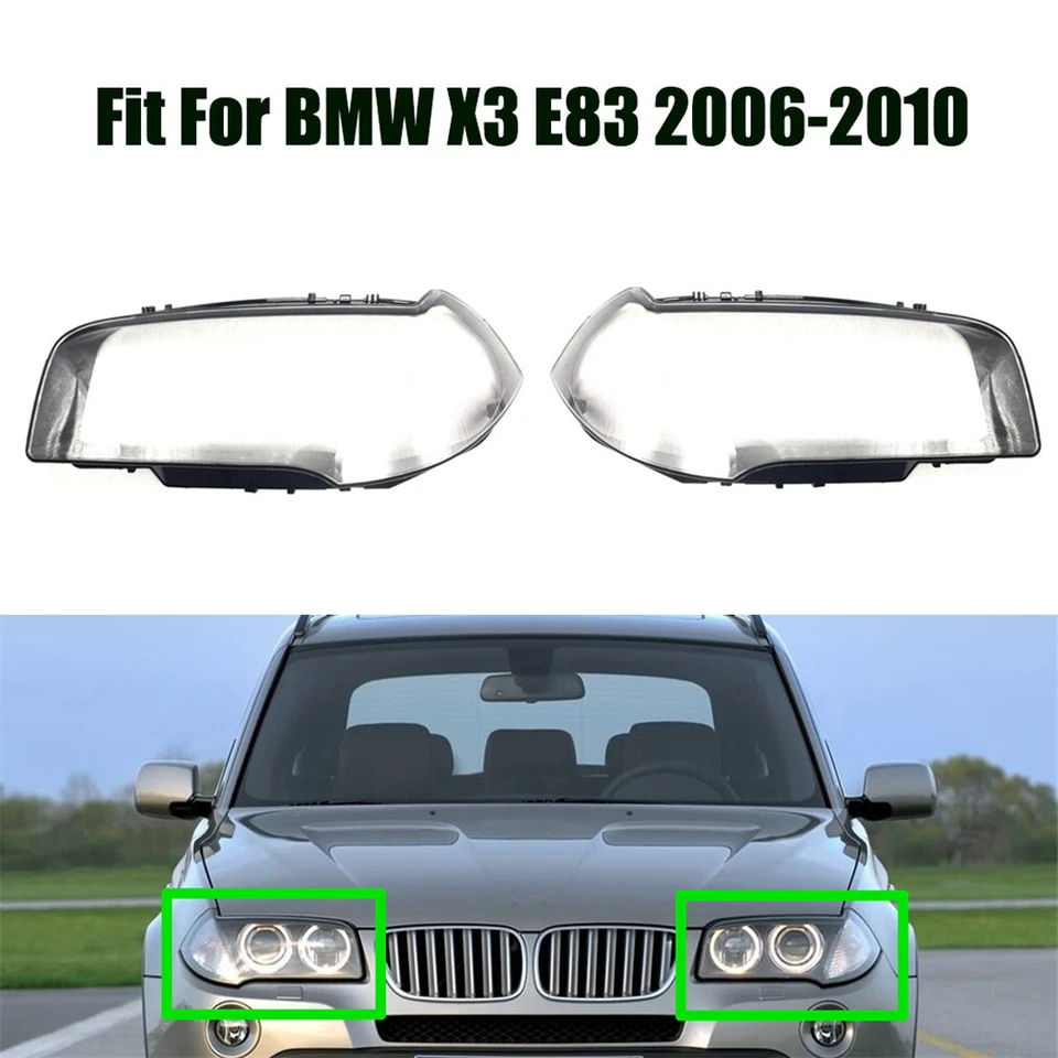Faro Faro Lente Transparente Izquierda Derecha Cubierta Apto para BMW X3 E83 2006-2010 Foto 2 de 4
