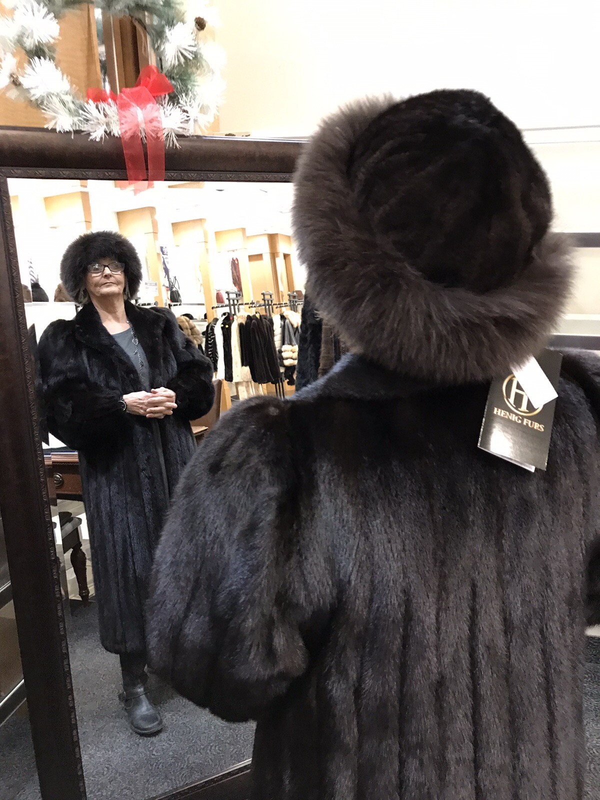 big black fluffy jacket