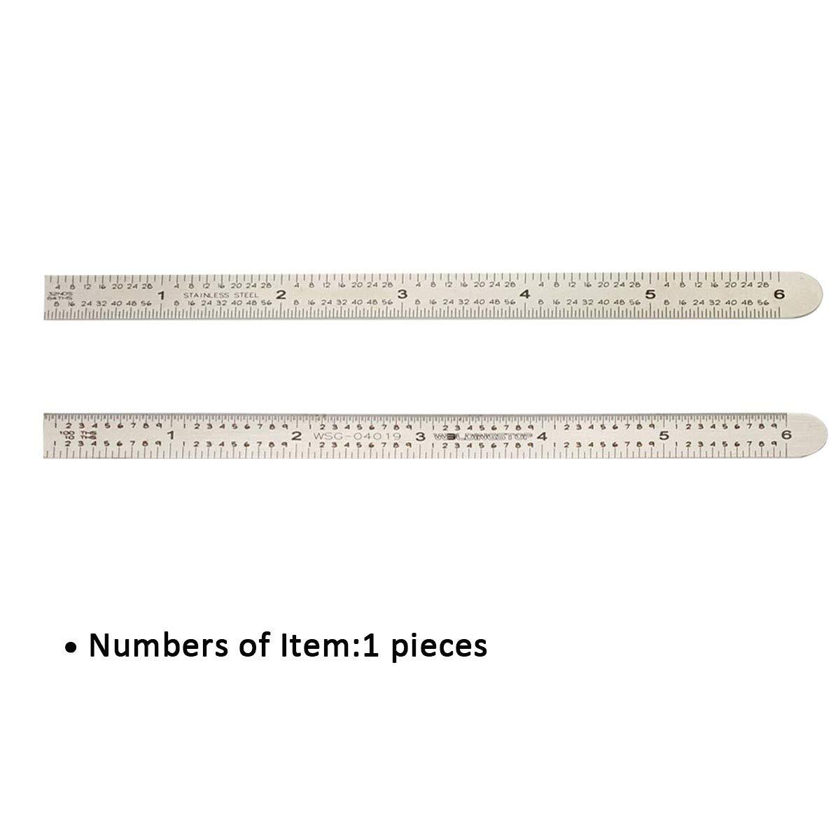 6 In Machinist Ruler Scale 5r 10ths 1/100 1/32 1/64 Graduation Flexible ...