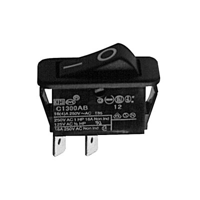 Bulgin Ltd. Wippenschalter 1300 1x0-E schwarz I-O 11x30mm 250VAC 16A 150A unbele