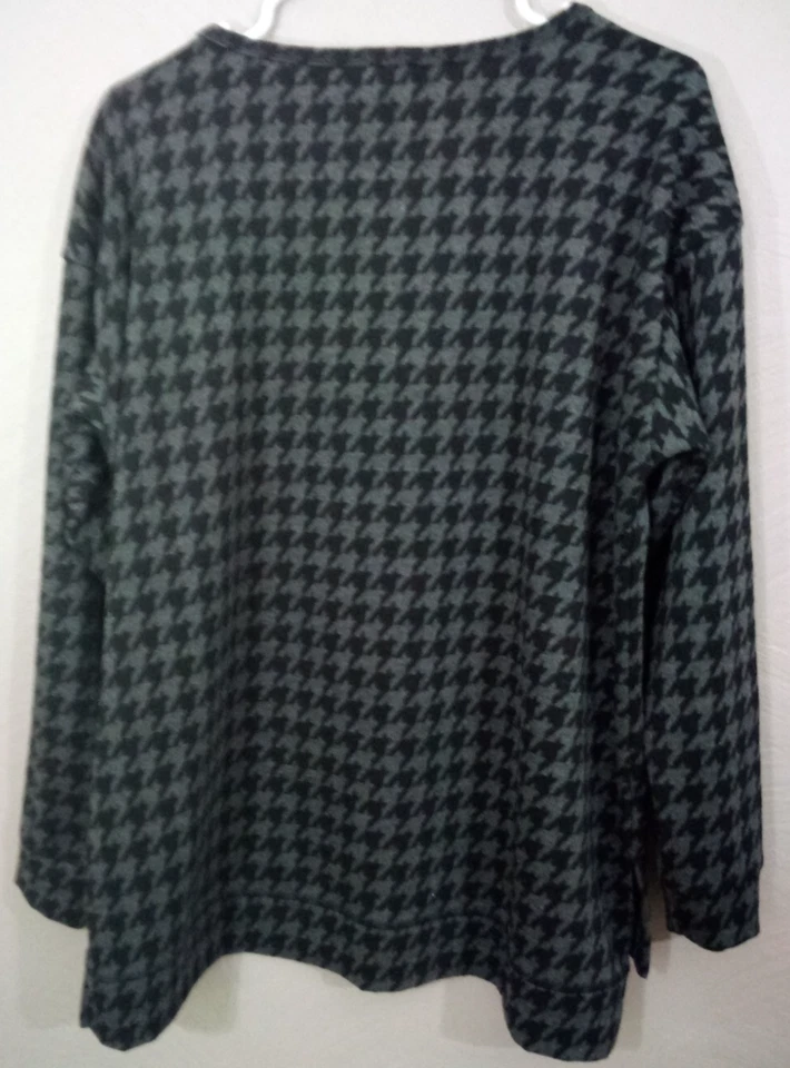 Sudadera Liz Claiborne Weekend gris y negra pata de gallo. Talla XL Foto 2 de 4