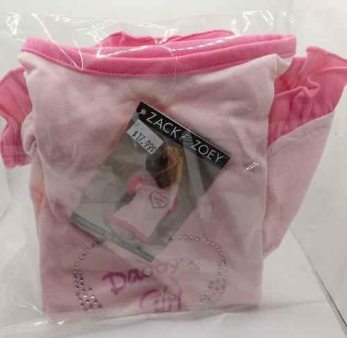 Zack & Zoey Dog Clothes Apple Of My Eye Tee Daddy's Girl Pink Medium 