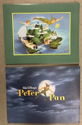 Disney Store Peter Pan Exclusive Commemorative Lithograph Set Neverland Map