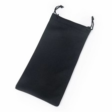 Black Drawstring Microfiber Eyeglass Pouches 10 Pack Dust Proof Storage Bags