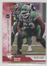 2018 Upper Deck CFL Red 13/150 Derek Dennis #158 1g5q