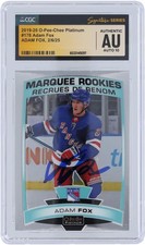 Adam Fox Rangers Signed 2019-20 Upper Deck O-Pee-Chee #178 CGC 10 Rookie Card