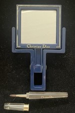 Vintage Christian Dior Mirror And Makeup Brush