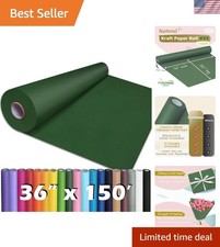 PerkHomy Dark Green Kraft Paper Roll 36" x 1,800" 150' for Gift Wrapping Bouq...