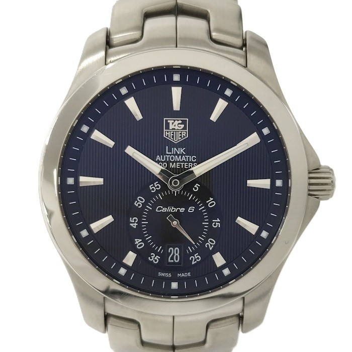 TAG Heuer Calibre 6 Automatic Stainless Steel Watch Black Dial WJF211A
