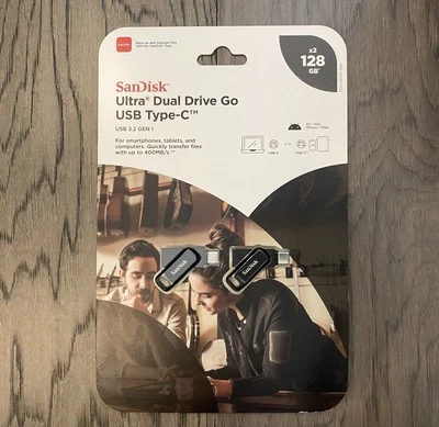 2 Pack Sandisk 128GB Ultra Dual Drive Go USB Type-C Flash Drive SDDDC3