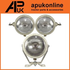 Pair White Headlight & Plough Lamp Kit for David Brown 995 996 1200 1210 Tractor
