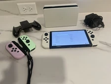 Nintendo Switch OLED Handheld Console White with Joy-Con, Dock, and Cables
