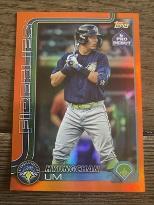 2025 Topps Pro Debut Hyungchan Um Orange Foil /25 #PD-195 Columbia Fireflies