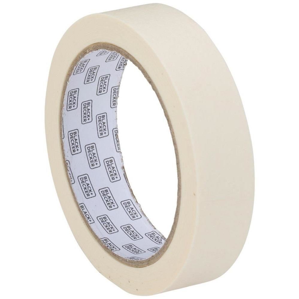 Black and Decker Masking Tape White 25mmx25m for Painting Decorating and Repairs