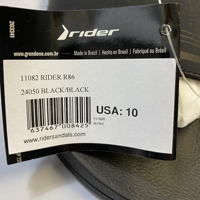 バッグ k NIB US Size 10 Mens RIDER R86 Special Edition Black Slide Sandals