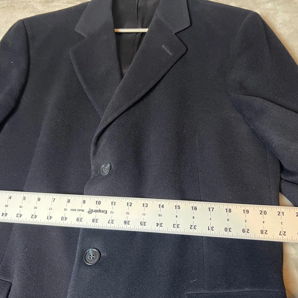 Neiman Marcus Mens 40 100% Cashmere Black Overcoat Full Length Topcoat - Image 4 of 4