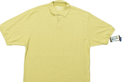 Columbia Men's Ibex Polo Shirt Size 1XB Dried Moss Yellow Short Sleeve 100% Cott
