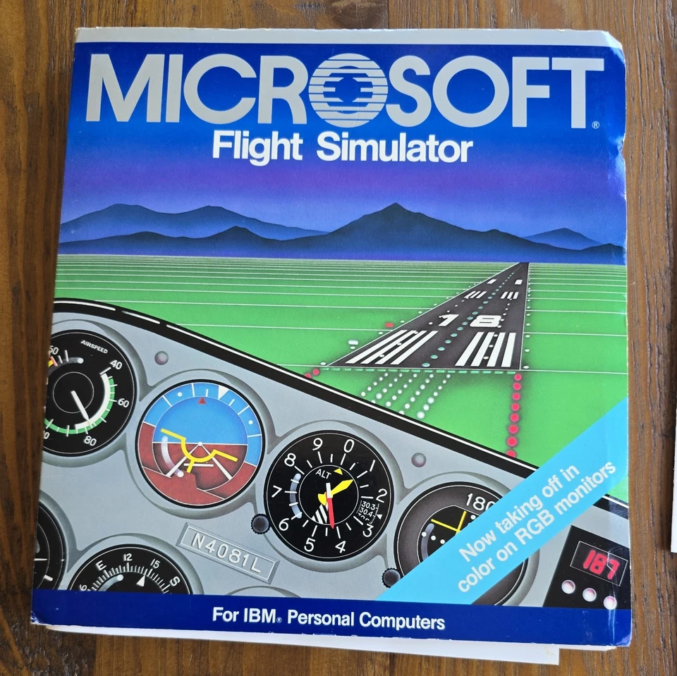 Microsoft Flight Simulator 1984 IBM PC PC/XT PC/AT Version Part #030099.212 - Image 2 of 4