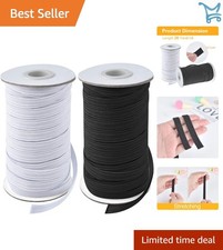 Elastic Bands for Sewing Craft Spool 40 Yards Black White 1/2 Inch