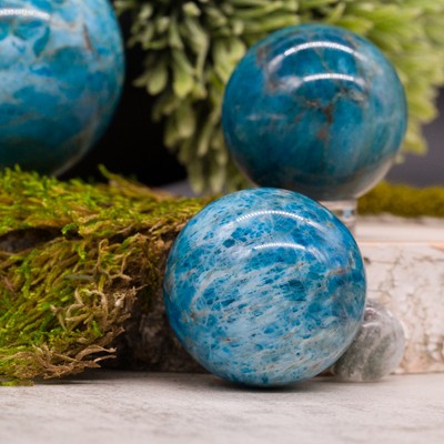 Blue Apatite Crystal Sphere Healing Protection Natural Chakra Energy Gift Decor