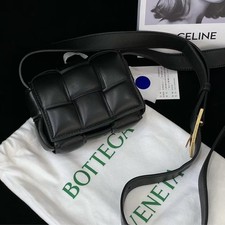 Bottega Veneta Mini Cassette Intreccio Leather Belt Bag Auth