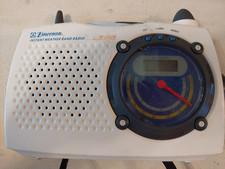 Emerson Instant Weather Band Radio White LCD Clock AM FM TV Bands Headphone Jack