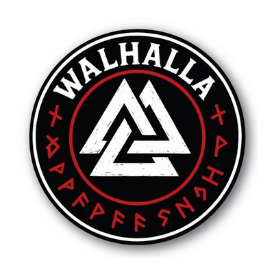 Wikinger Symbol Walhalla Sticker | Runen Schwarz Nordische Mythologie Aufkleber