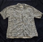 Natural Issue Short Sleeve Button Down Men’s Shirt Geometric Print Blue Size L