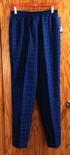 Cape Cod Pants Womens SZ 10 Blue Plaid Lounge 80s USA Made VTG pockets NEW