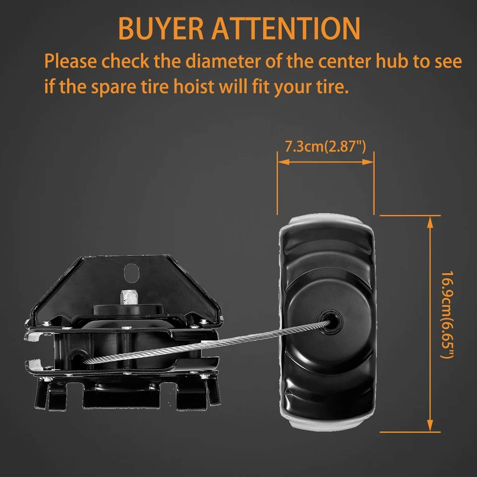 Guincho de pneu sobressalente 2001-2018 Chevy Suburban Tahoe GMC Yukon Escalade - Imagem 2 de 4