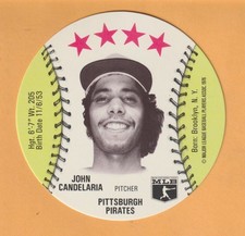 John Candelaria Pittsburgh Pirates 1976 Isaly Discs #7