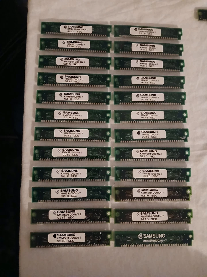 LOT~Vintage 90s Samsung 1mb RAM Memory KMM591000AN-7 30-pin  Vintage PC KOREA - Image 3 of 4