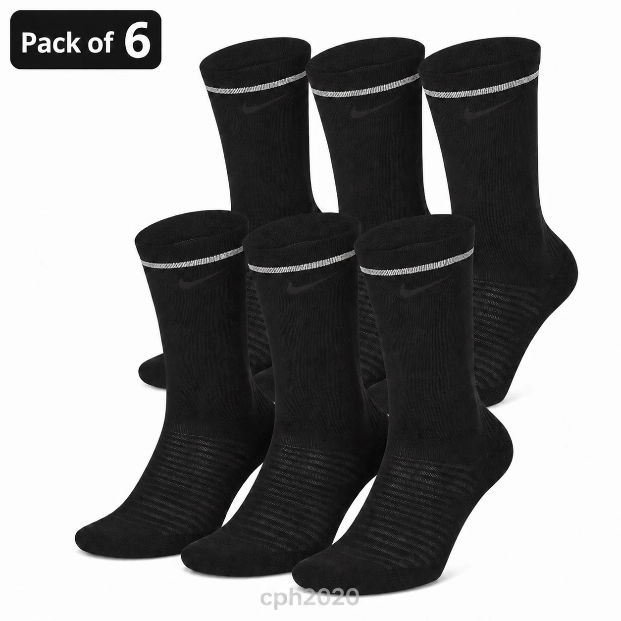 Nike Spark Cushioned Ankle Reflective Men's 8-9.5, Women 10-11.5 (Pack of 6)