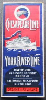 Chesapeake Steamship Co York River Line 1915 Brochure w Deck Plans Schedule Map