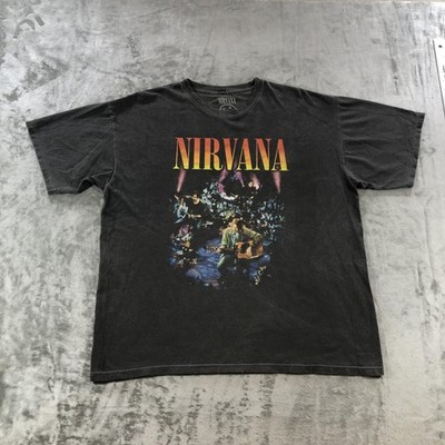 Nirvana Shirt Mens XL Gray MTV Unplugged Graphic Band Rock Music Tee Concert