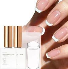 French Manicure Kit - French Tip Stamp Pink & White Gel Nail Polish Gel Nail Ki