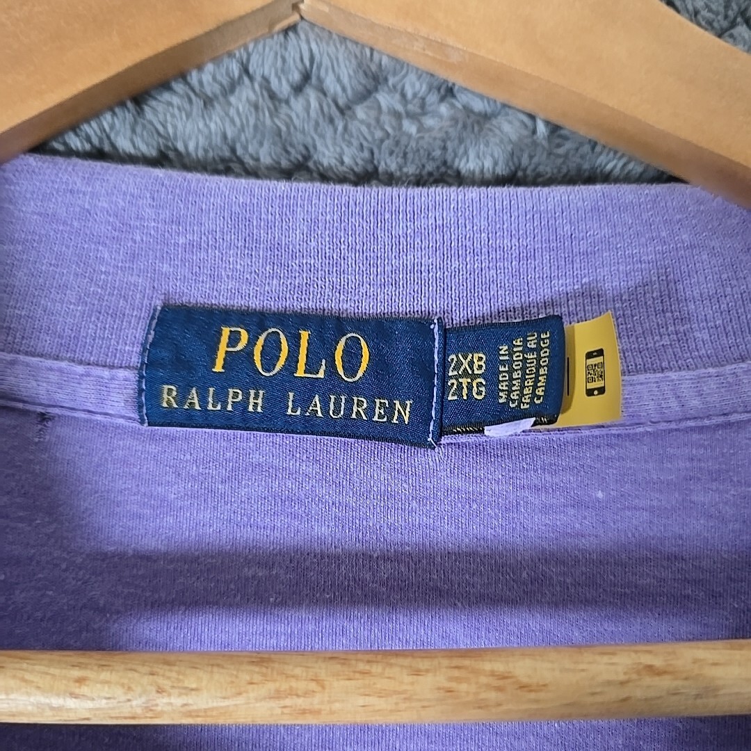 Polo Ralp Lauren camicia uomo 2XB viola classicore carne pony preppy manica corta