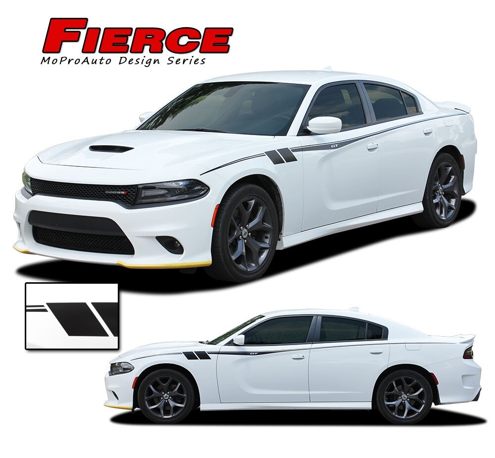 For 2015-2023 Dodge Charger Body Stripes FIERCE Side Door Decals Vinyl ...