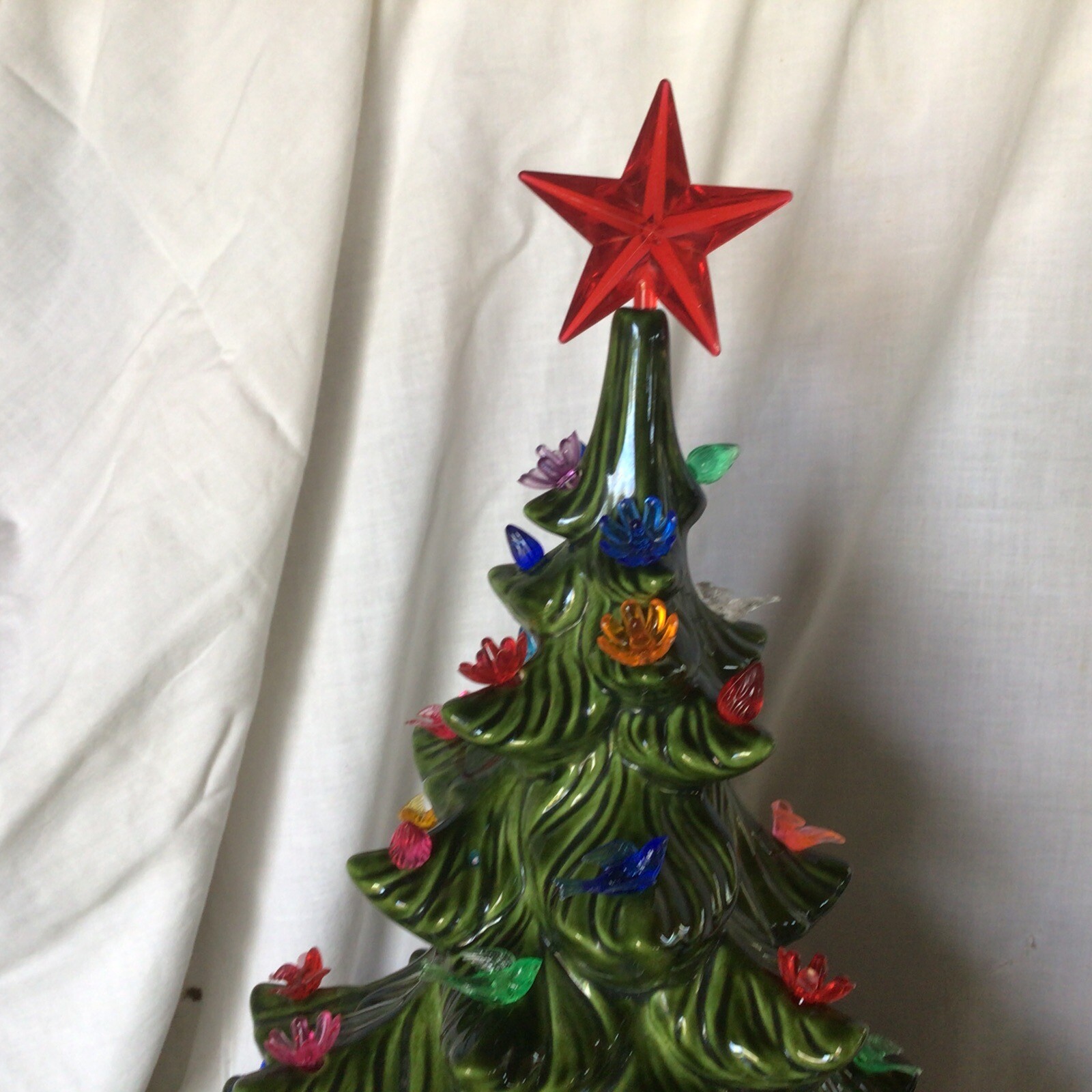 Atlantic Mold Ceramic Christmas Tree Green 3 Tier W/lights+star 22