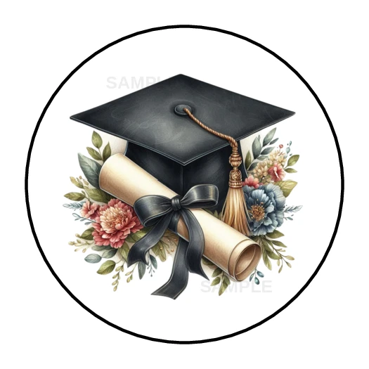 Gorra de graduación pegatinas etiquetas sobres sellos favores de fiesta Foto 2 de 2