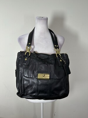 Coach Women s Black Colored 100% Leather Handbag