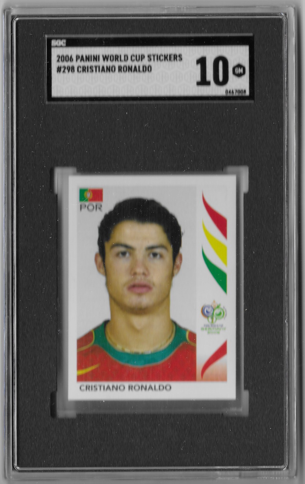 2006 Panini World Cup Cristiano Ronaldo Portugal Rookie SGC 10 GEM #298